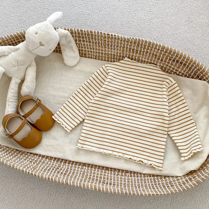 T-shirt bébé fille manches longues en coton à volants