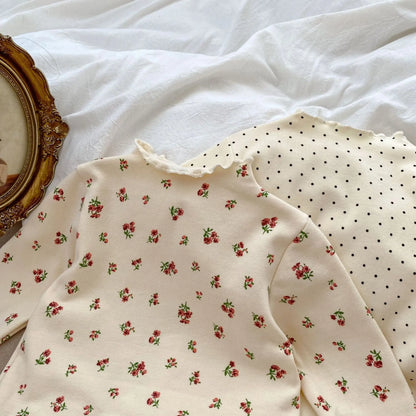 T-shirt bébé fille manches longues en coton à volants