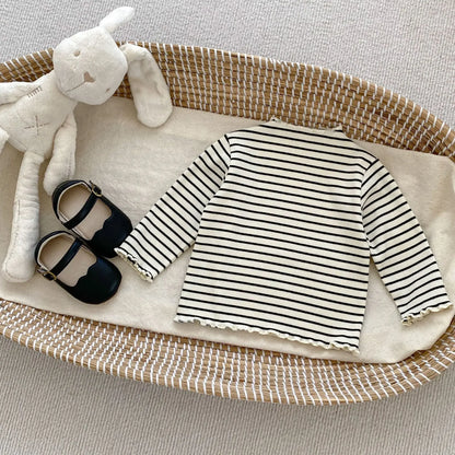 T-shirt bébé fille manches longues en coton à volants